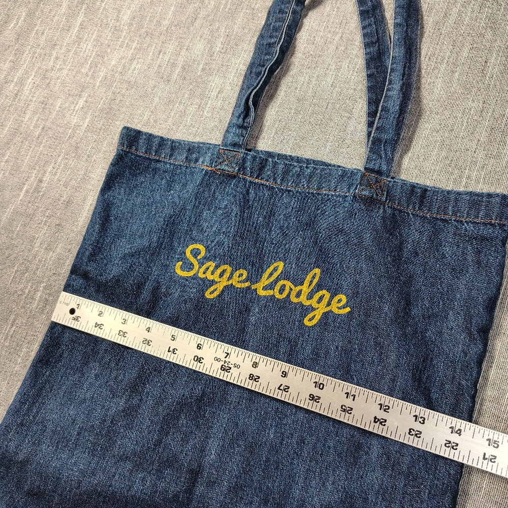 Sage‎ Lodge Denim Tote Bag Jean Canvas - Picture 6 of 8